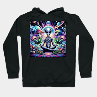 Alien Astronaut Meditating In Space Hoodie